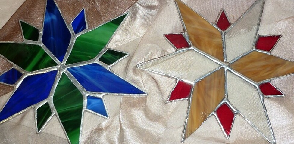 Sterne aus Tiffany Glas