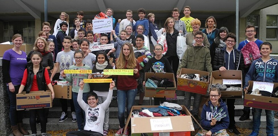 TeilnehmerInnen der youngCaritas Schulchallenge aus dem BG Josefstraße