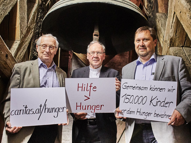 Glocken gegen Hunger am Freitag, 27. Juli läuten um 1500 alle Kirchenglocken in Österreich